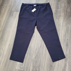 J Jill Essential Cotton pull on  Pants Women's Size 20  Blue Elastic Waist